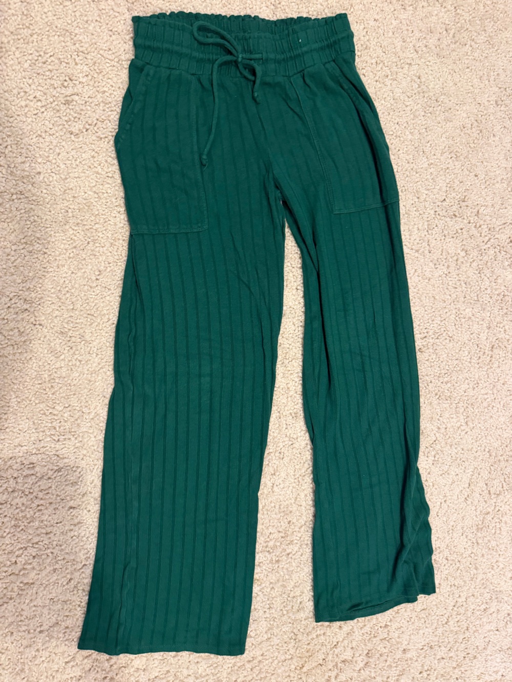 Soft Surroundings Deep Green Ribbed Knit Pants